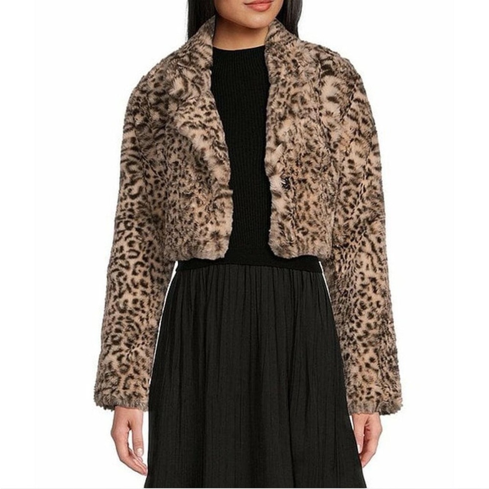NWOT I.N. San Francisco Animal Print Teddy Jacket